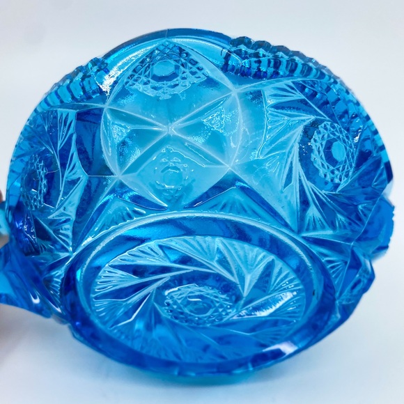 Vintage 1950s Kemple McKee Aztec Blue Nappy Dish Pattern 96 Handled Bowl - Picture 6 of 12